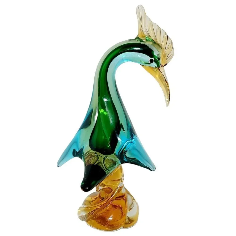 Jordan Import JIC‎ Multi Colored Murano Italian Art Glass Swan Duck Bird Figure